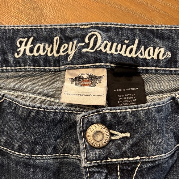 Harley-Davidson Blue Boot Cut Jeans with Embroidery - Picture 6 of 8